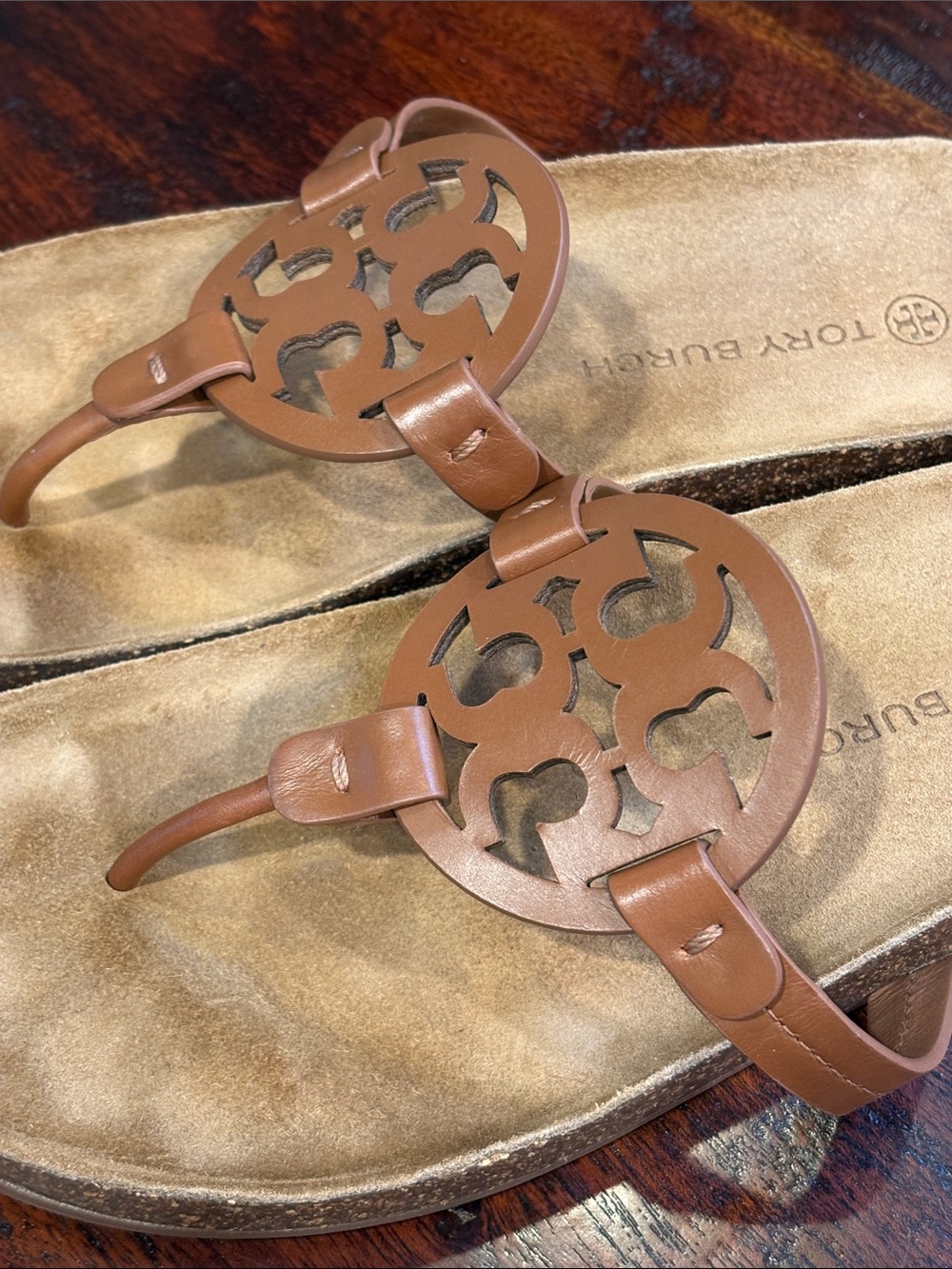 Tory Burch Miller Cloud Sandals Tan Calf Leather / Cork size 10 - Picture 5 of 10